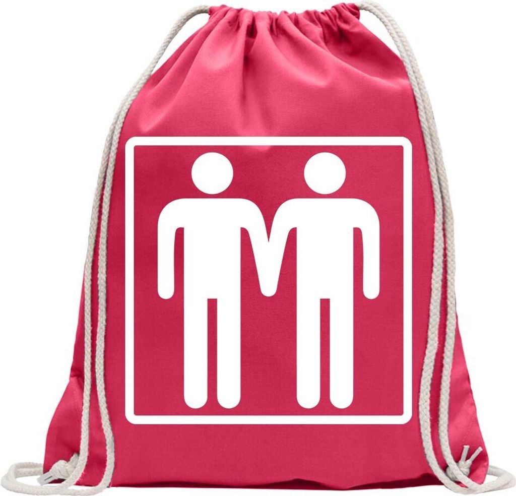 Kiwistar - Turnbeutel - pink - Schwul - Fun Rucksack Sport Beutel Gymsack Baumwolle mit Ziehgurt