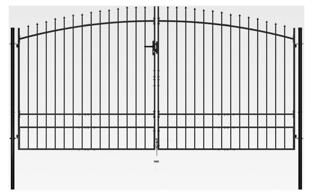 Doppeltor Einfahrtstor Hoftor doppelflügeltor Gartentor Metall Zauntor Gartentür mit Schloss und 3 Schlüsseln - 400 x 248 cm