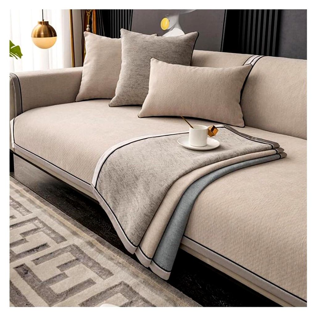 Sofabezug, Schutz für das Wohnzimmer-Sofa, für Sofas (Beige Pink, 90 * 70 cm)