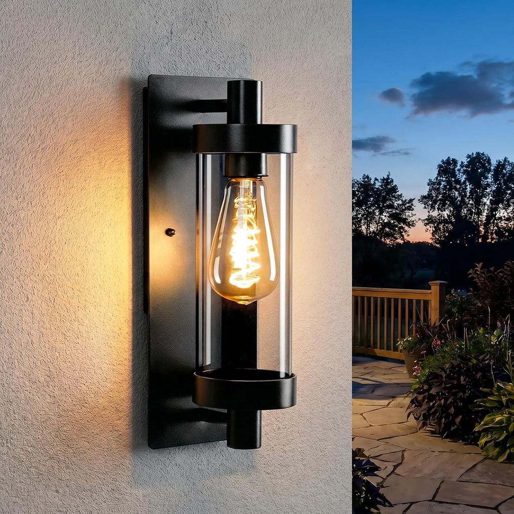 ZMH LED vintage buitenwandlamp, E27, zwart, IP65, Productafbeelding 