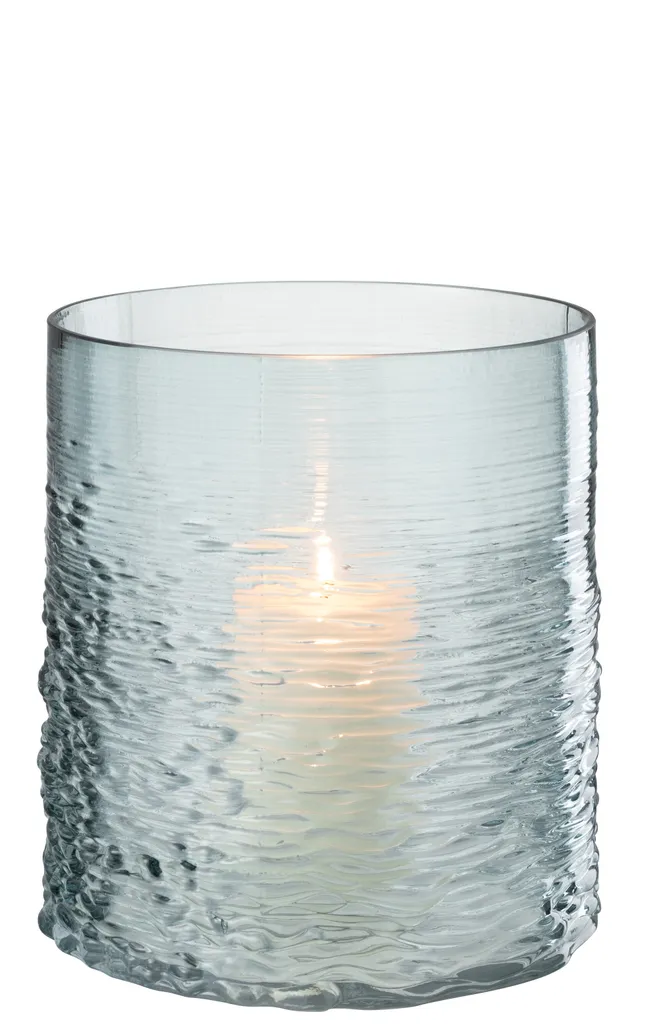 Petit Photophore Bleu Lac J-Line - Déco de Table Lumineuse et Chic
