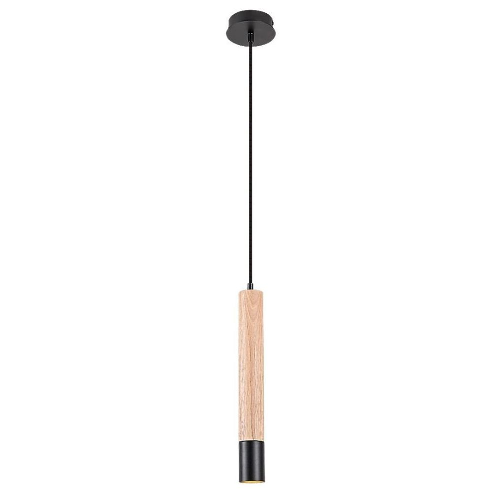 Rabalux 72131 Pendelleuchte 1 Spot Braulia, GU10-Holz, braun-schwarz, rund, Industriell, ø55mm