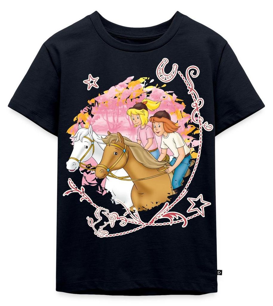 Spreadshirt Bibi Und Tina Wettreiten Im Wald Kinder Premium T-Shirt, 98/104 (2 Jahre), Navy