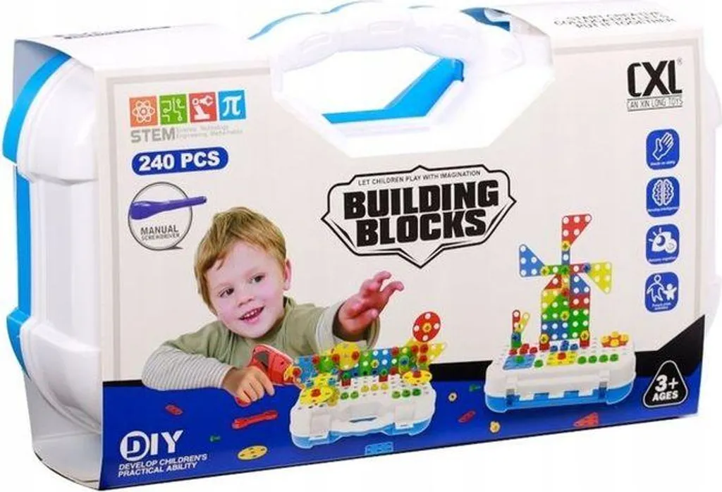 DROMADER Blocs de construction 1291777 Jeu éducatif boîte de briques