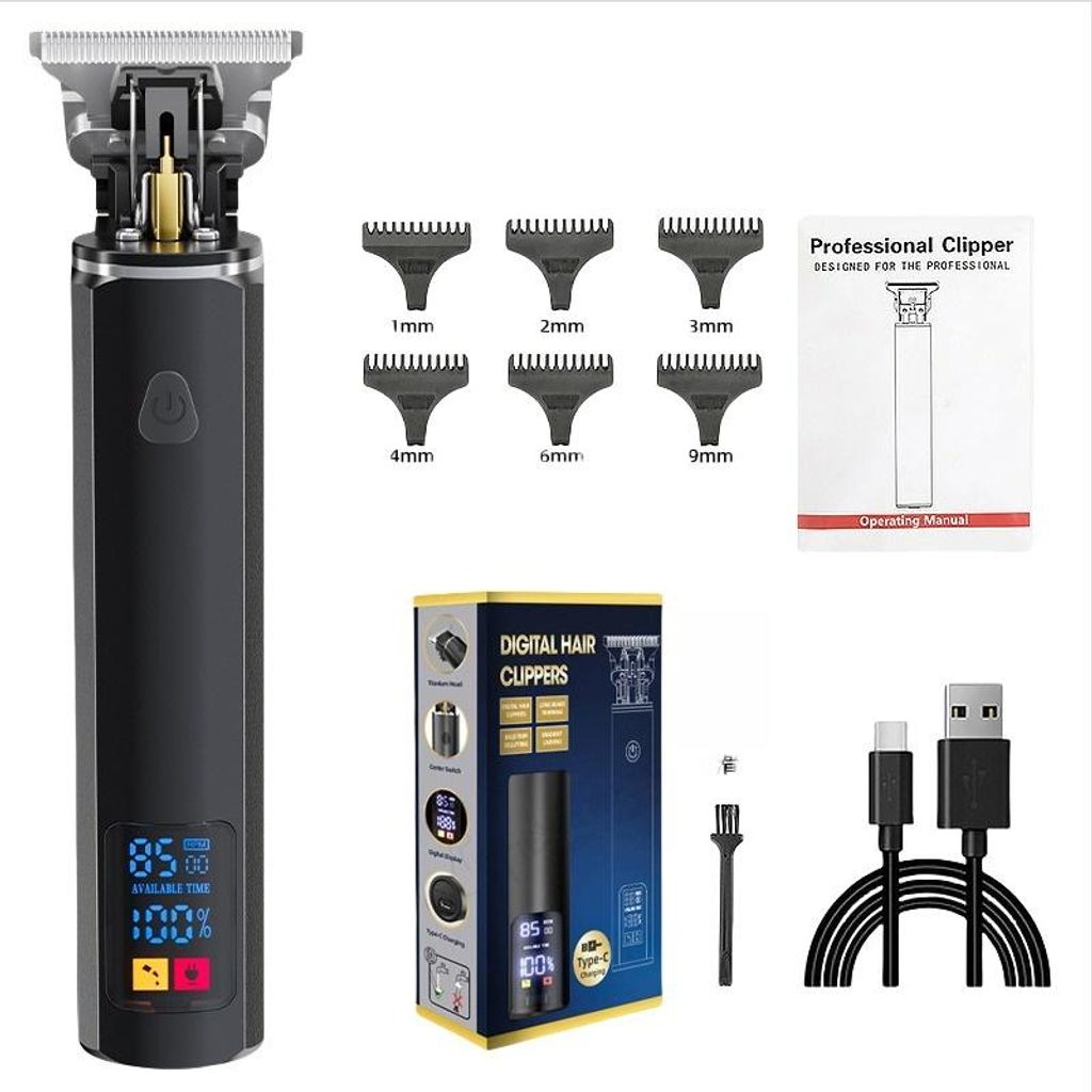 INF Professioneller Haarschneider für Herren: Aluminiumlegierung, 7 Kämme Schwarz