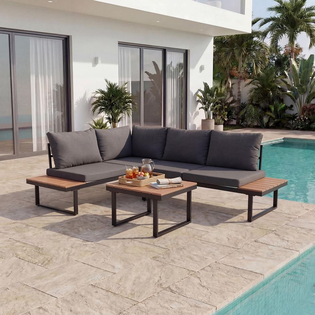HOMAVO Gartenlounge-Set Für 3-4 Personen,L-Förmiger Produktbild 