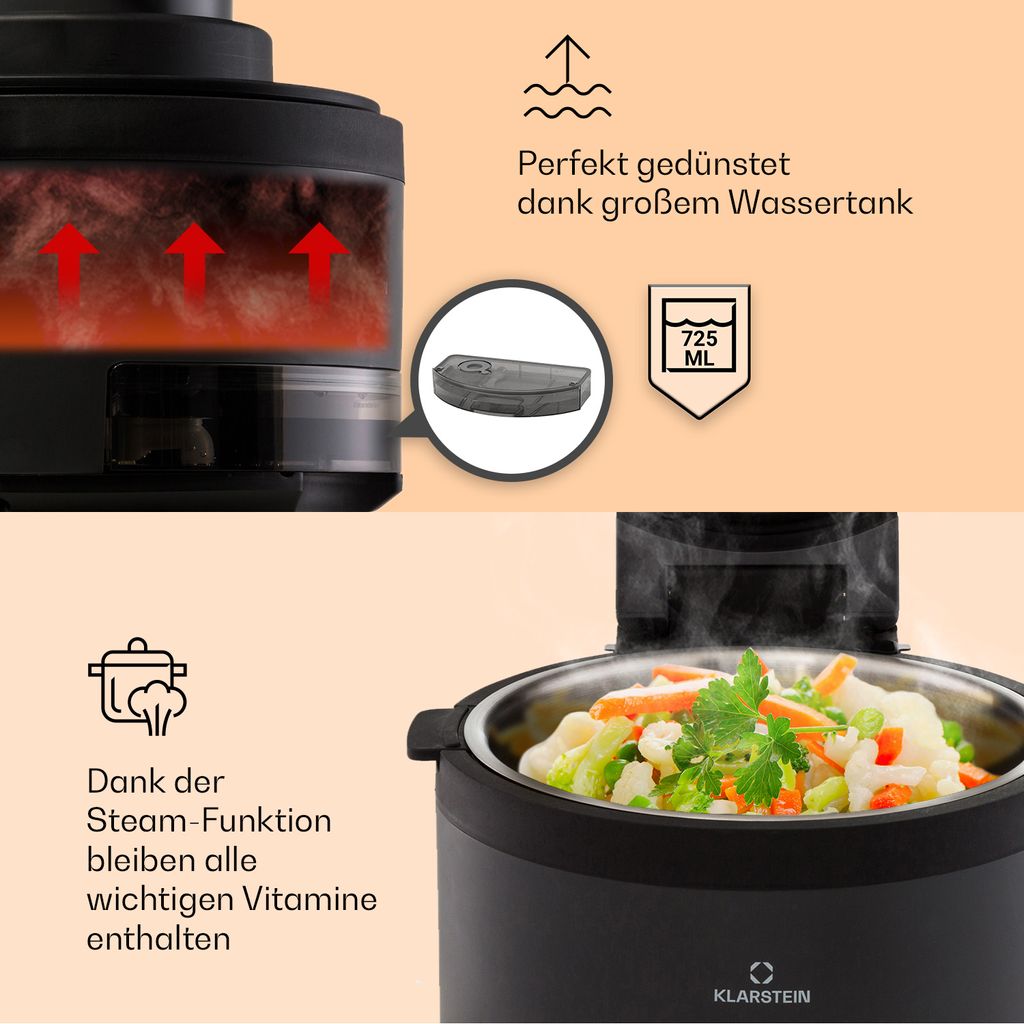 Klarstein Heißluftfritteuse 2-in-1, Airfryer mit Produktbild 2