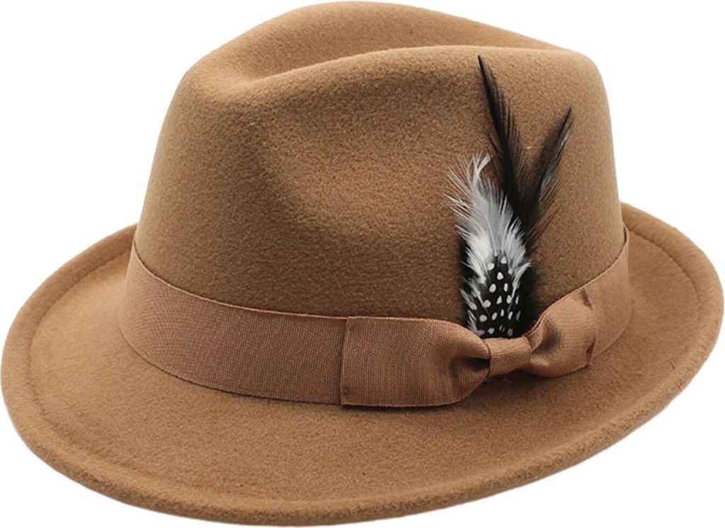 Fedora-Hut für Herren, mit Feder- und Schleifendekor, Vintage-Filzhut mit kurzer Krempe, einfarbig, Panamahut für Damen im Stil der 1920er Jahre,...