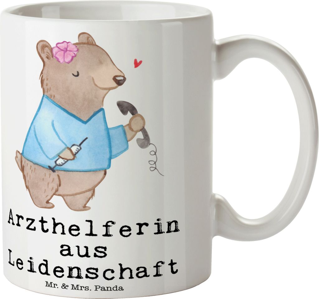 Mr. & Mrs. Panda Teetasse Arzthelferin Leidenschaft - Weiß - Geschenk, Pott, Kaffeetasse, Spruch, Tasse, Medizinische Fachangestellte, Trinkbecher...