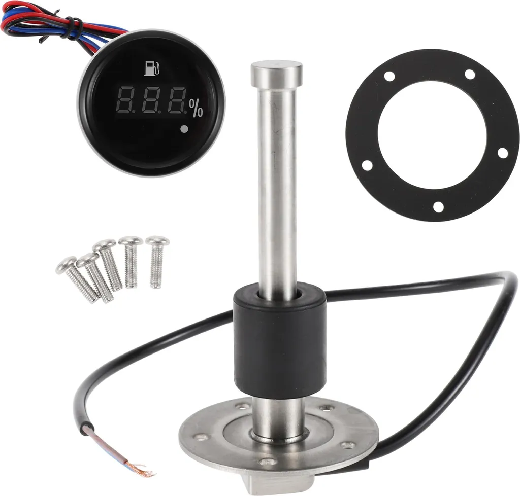 Unité d'Envoi de Carburant Marine 5,51" et Jauge 0-190 Ohm en Métal Argenté