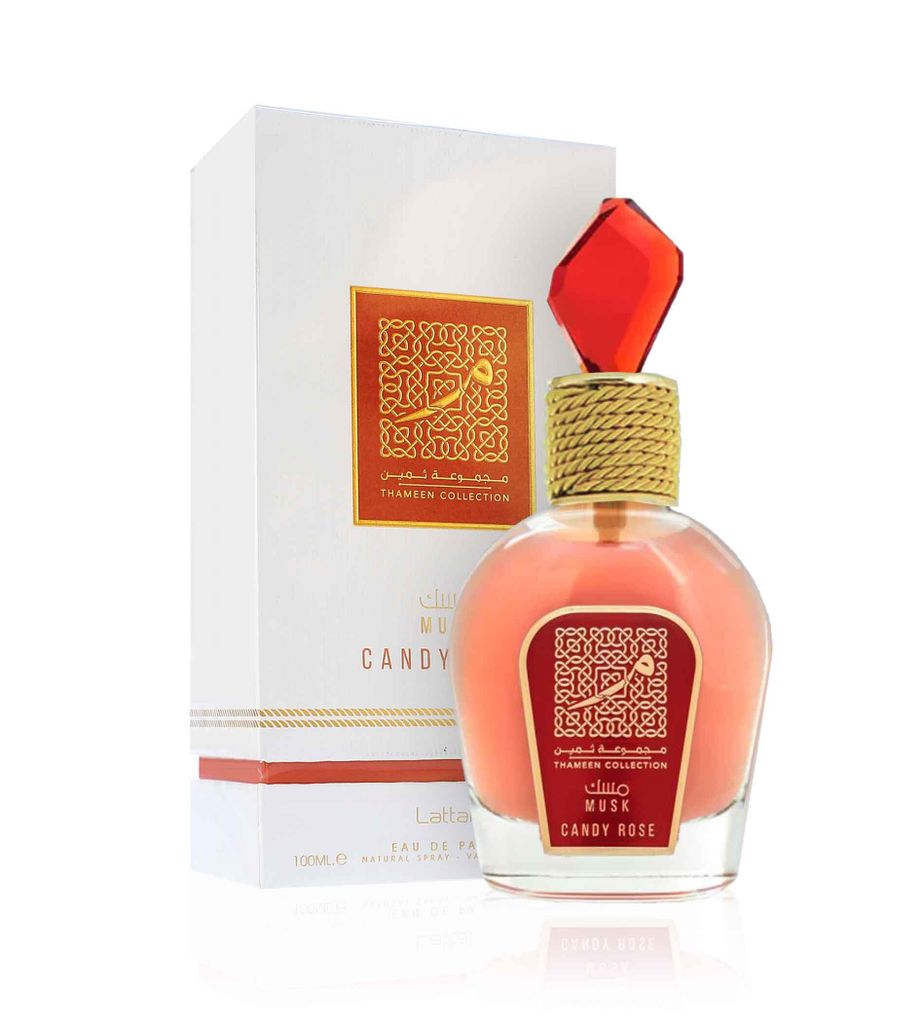 A perfume bottle and its box are displayed against a white background.