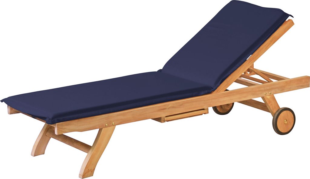 Liegenauflage Auflage Gartenliege blau, Polsterauflage Sonnenliege als waschbares und UV-beständiges Gartenpolster