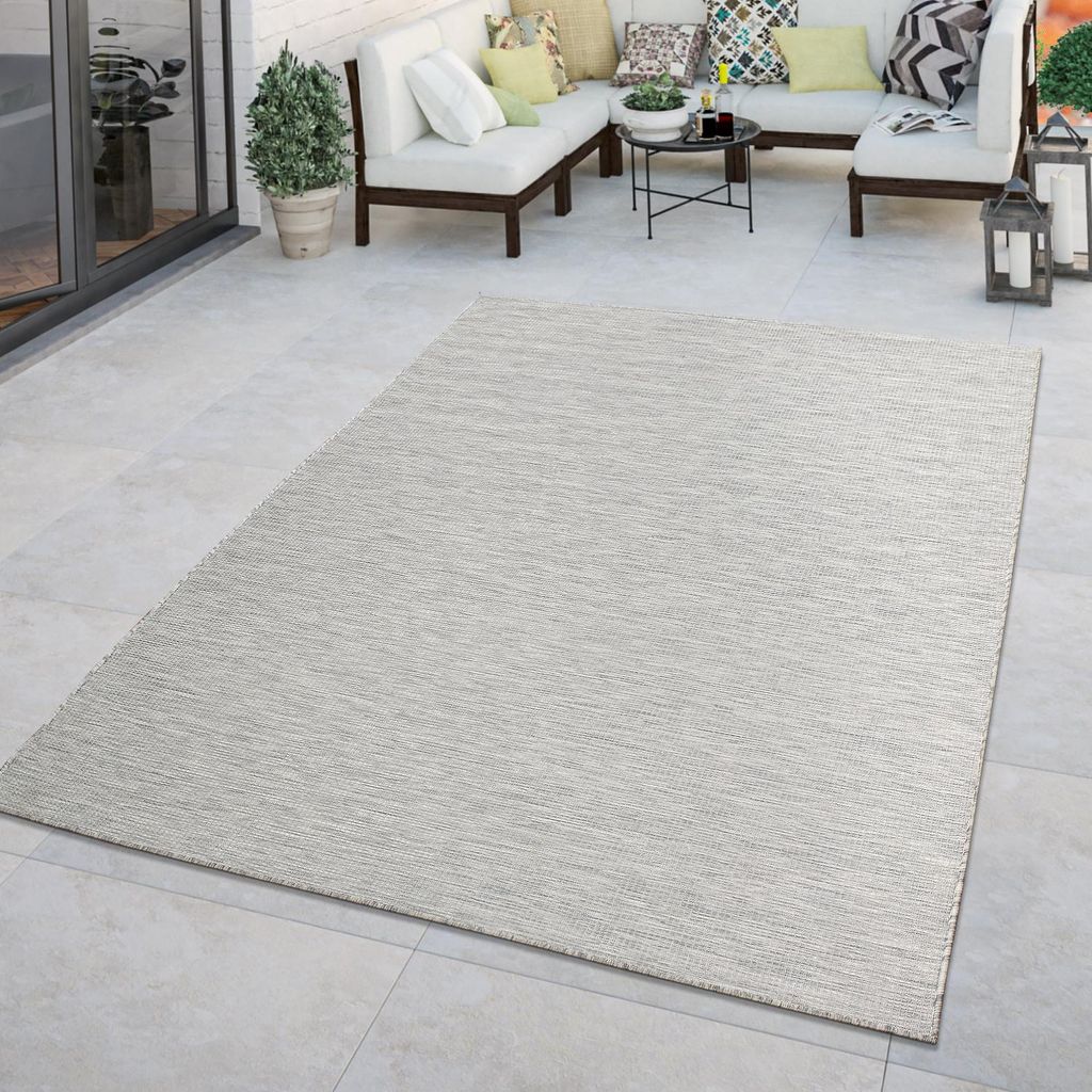TT Home Teppich Outdoor Balkon Terrasse Grau Rosa Grün Produktbild 