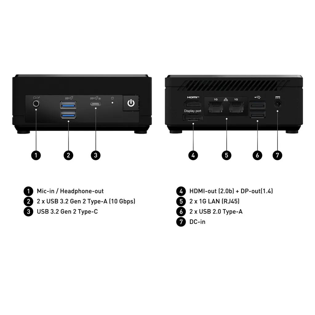 Mini PC barebone MSI Cubi N pour affichage dynamique et petit bureau - 3
