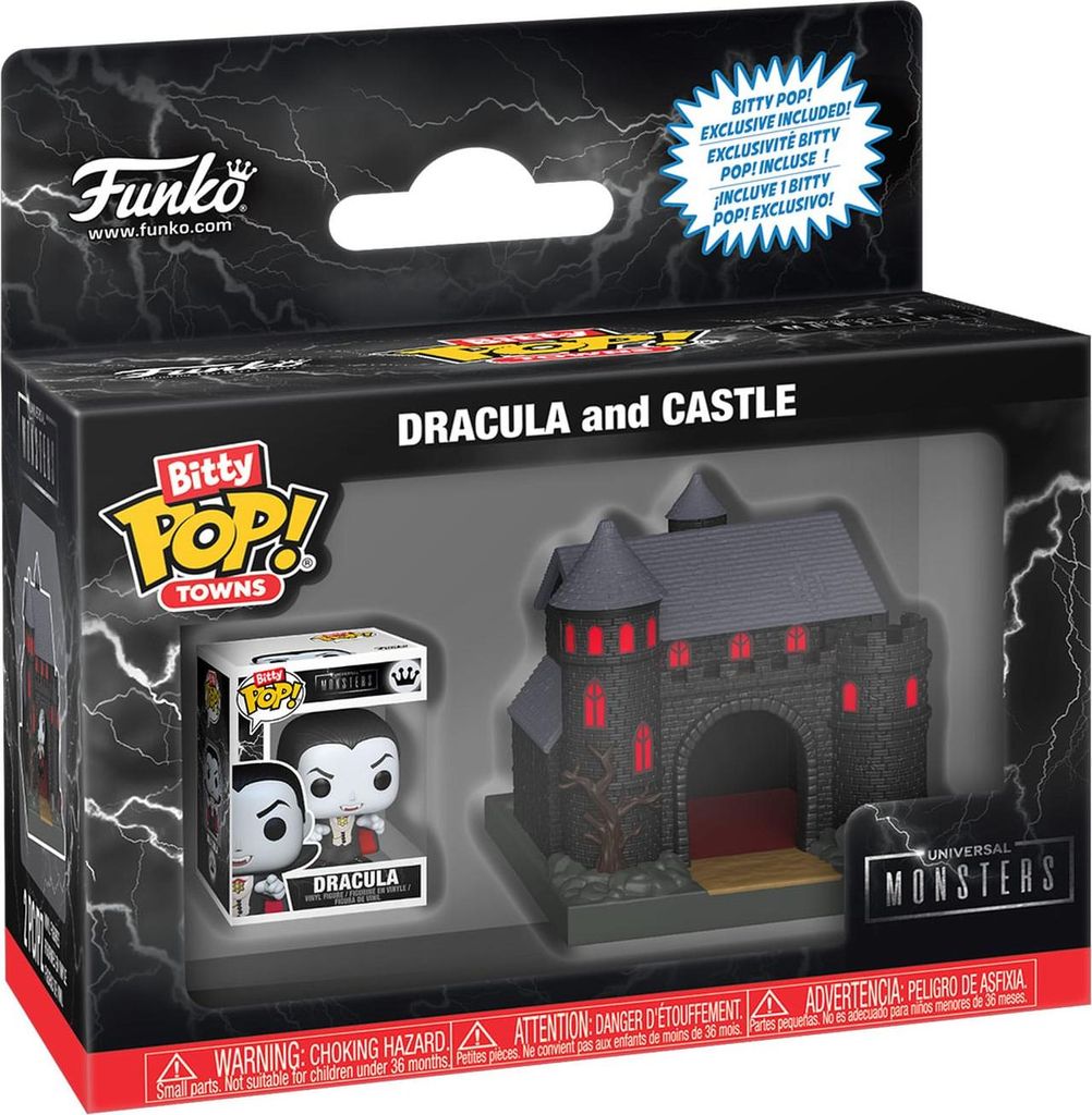 Funko Pop! Bitty Town - Figurka Drakuli z Zamkiem Universal Immagine del prodotto 