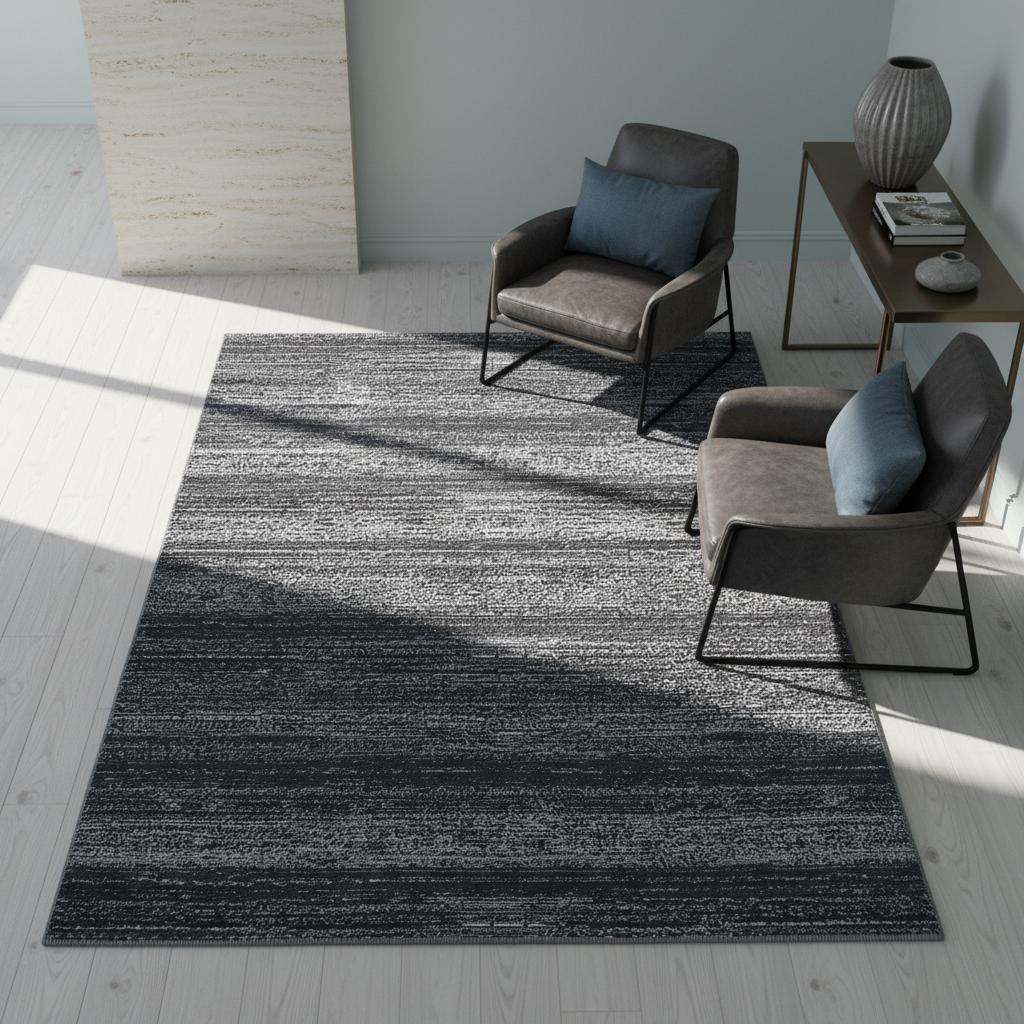 Wohnzimmerteppich Uni Modern Waschbar Strapazierfähig | Grau 200x290 cm Schlafzimmer Fußbodenheizung geeignet Schadstoff | INN – Kadima Design