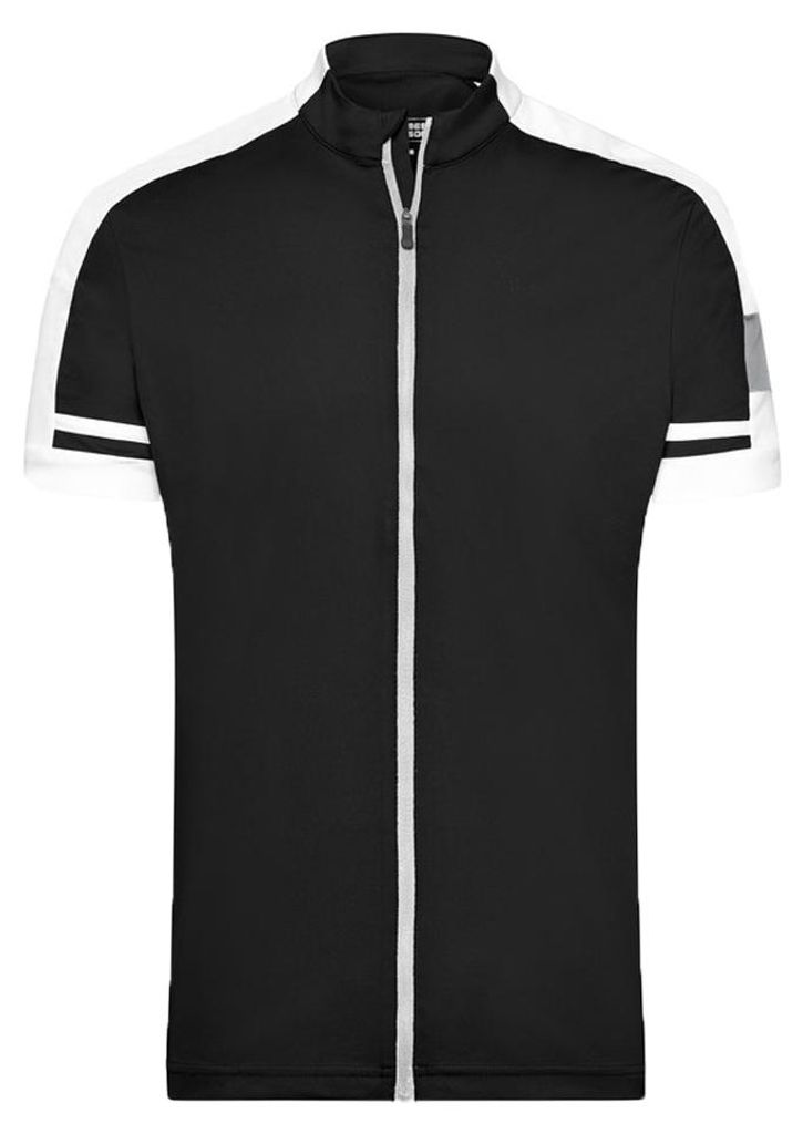 James and Nicholson - T-Shirt Durchgehender Reißverschluss für Damen - Radfahren LT3216 (M) (Schwarz)