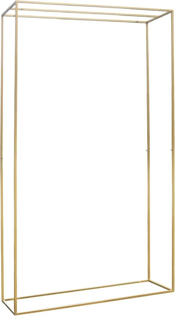 Arc de Mariage Rectangulaire en Métal Or XL 1,62x2,80m Support de Fleurs