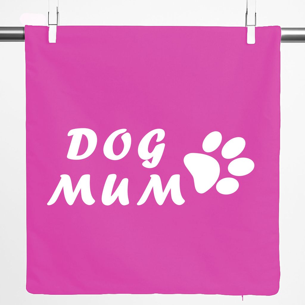 Huuraa Kissenbezug Dog Mum Tapse 40x40cm Fuchsia Baumwolle Dekokissenbezug Geschenkidee