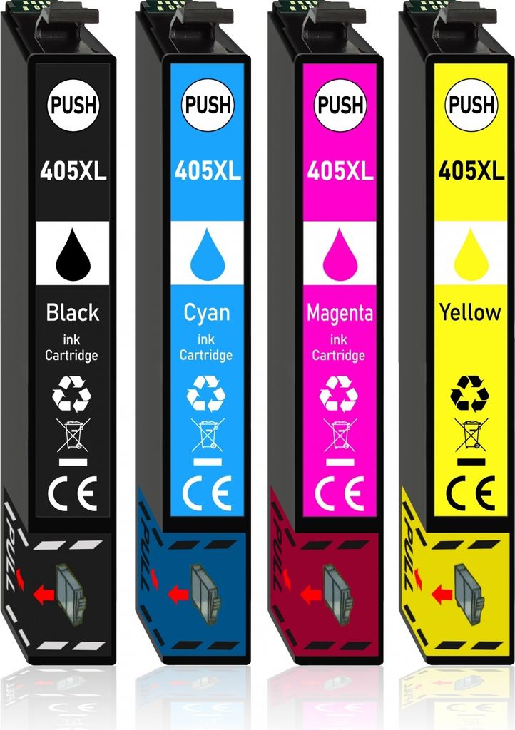 4er Pack Druckerpatronen 405 405XL kompatibel für Epson WF-4830