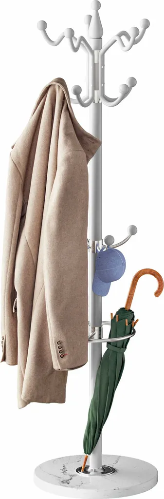 Attaccapanni Moderno Bianco Casaria: Design Verticale 14 Ganci Ruotabili