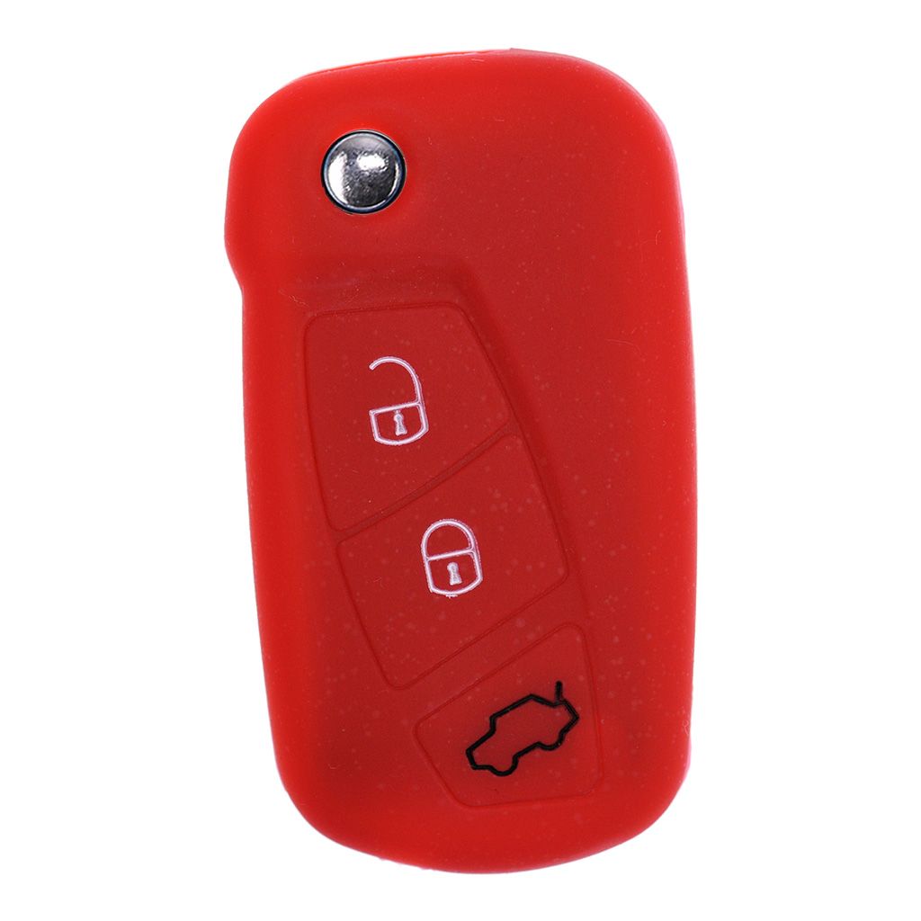 Auto Schlüssel Hülle Rot Kompatibel mit Ford Fiesta Focus Transit KA Escort  Mondeo Tourneo