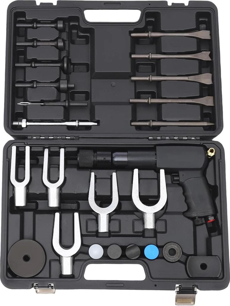 Drucklufthammer Set - Pneumatischer Hammer - Multifunktional - Mit Koffer - Für Autoreparatur & Wartung - Schwarz