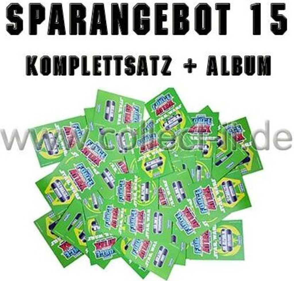 FA2 - Spar 15 - Komplettsatz ALLE 240 Karten+Sammelalbum - Star Wars Force Attax - Serie 2