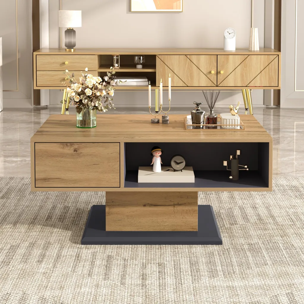 Table basse de rangement anti-désordre avec double compartiment invisible - 11