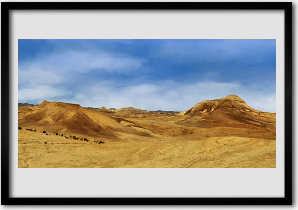 Bild 70x50 MDF-Rahmen Wandkunst Desert Hills Landschaft