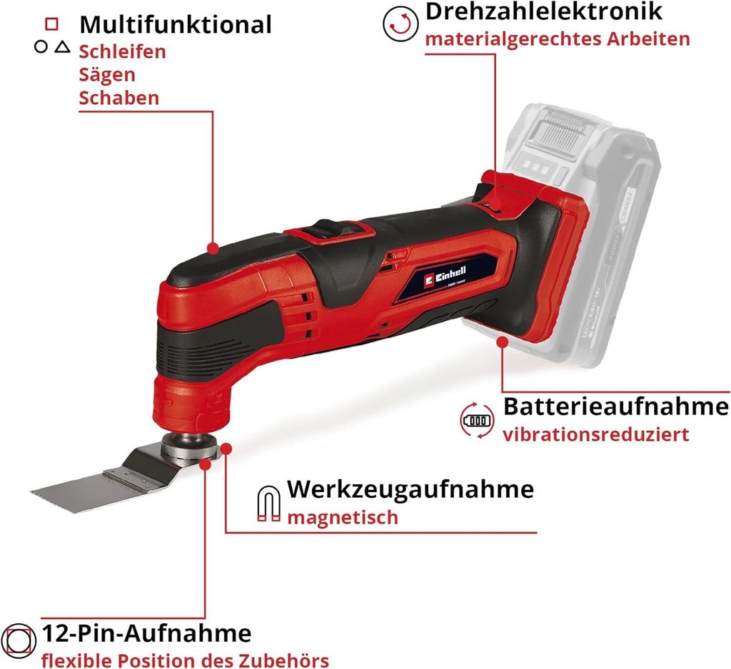 Akumulatorowe narzędzie wielofunkcyjne Einhell TC-MG 18 Li Zdjęcie produktu 35