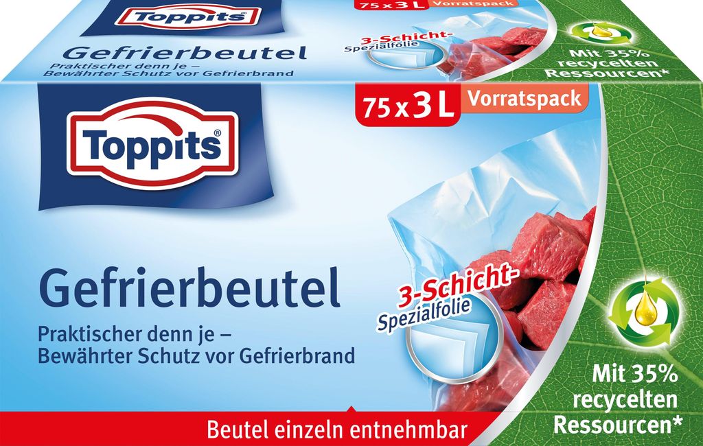 Toppits 2802912008 75 Toppits Gefrierbeutel 3,0 l Zdjęcie produktu 