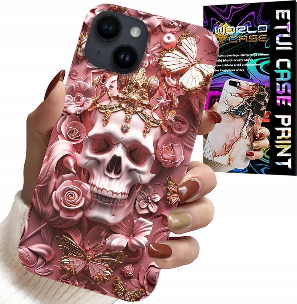 Hülle Für Iphone 14 - Feminine, Modische Designs, Totenkopf Und Rosen