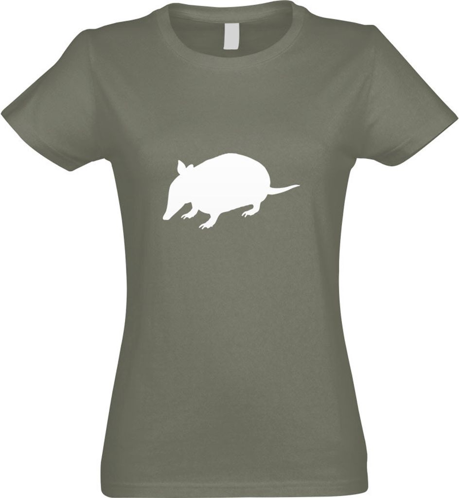 Kiwistar - T-Shirt tailliert - Damen - Olive - Gürteltiere - Dasypoda - mit Motiv Bedruckt - Funshirt Design - Sport - Freizeit - Damen - XXL