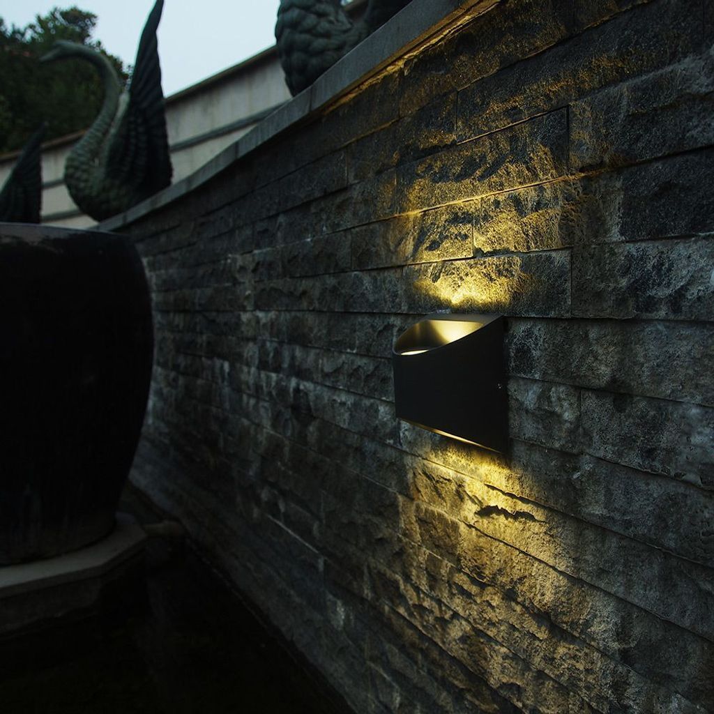 Lutec LED Außenwandleuchte Dodd anthrazit Up- & Downlight Produktbild 3