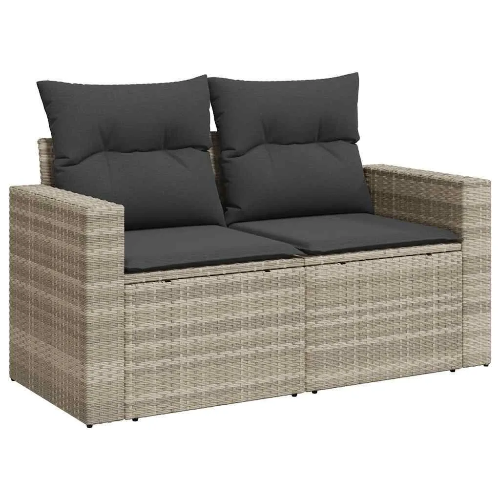 Divano Esterno 2 Posti Grigio Chiaro vidaXL in Rattan Sintetico