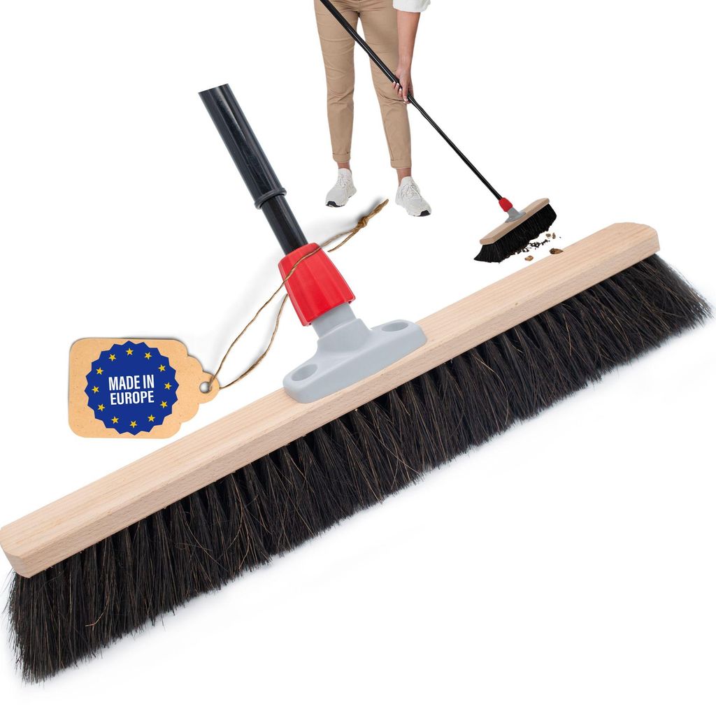 Novaliv Saalbesen Naturhaar 50 cm I Besen mit Stiel Produktbild 