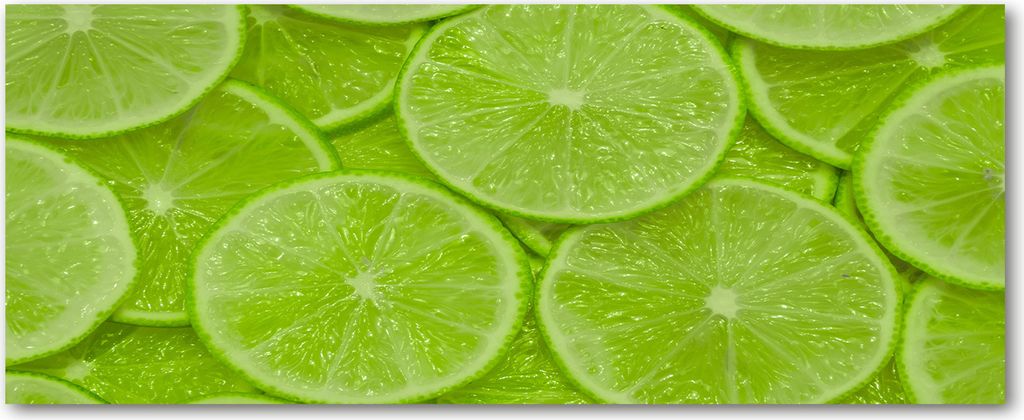 Tulup Leinwandbild - 125x50 cm - Wandkunst - Drucke auf Leinwand - Leinwanddruck - Essen & Getränke - Grün - Limetten