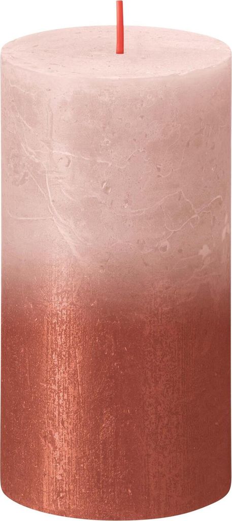 BOLSIUS Stumpenkerze Sunset 13x7cm nebliges Rosa/Bernstein Produktbild 