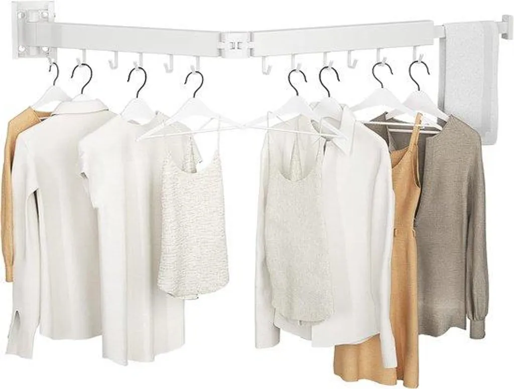 Portant vêtements blanc pour petit appartement et entrée gain de place
