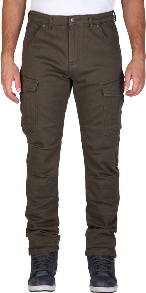 Modeka Brandon Cargo Motorrad Jeans Farben: Oliv, Grösse: Kurz 40