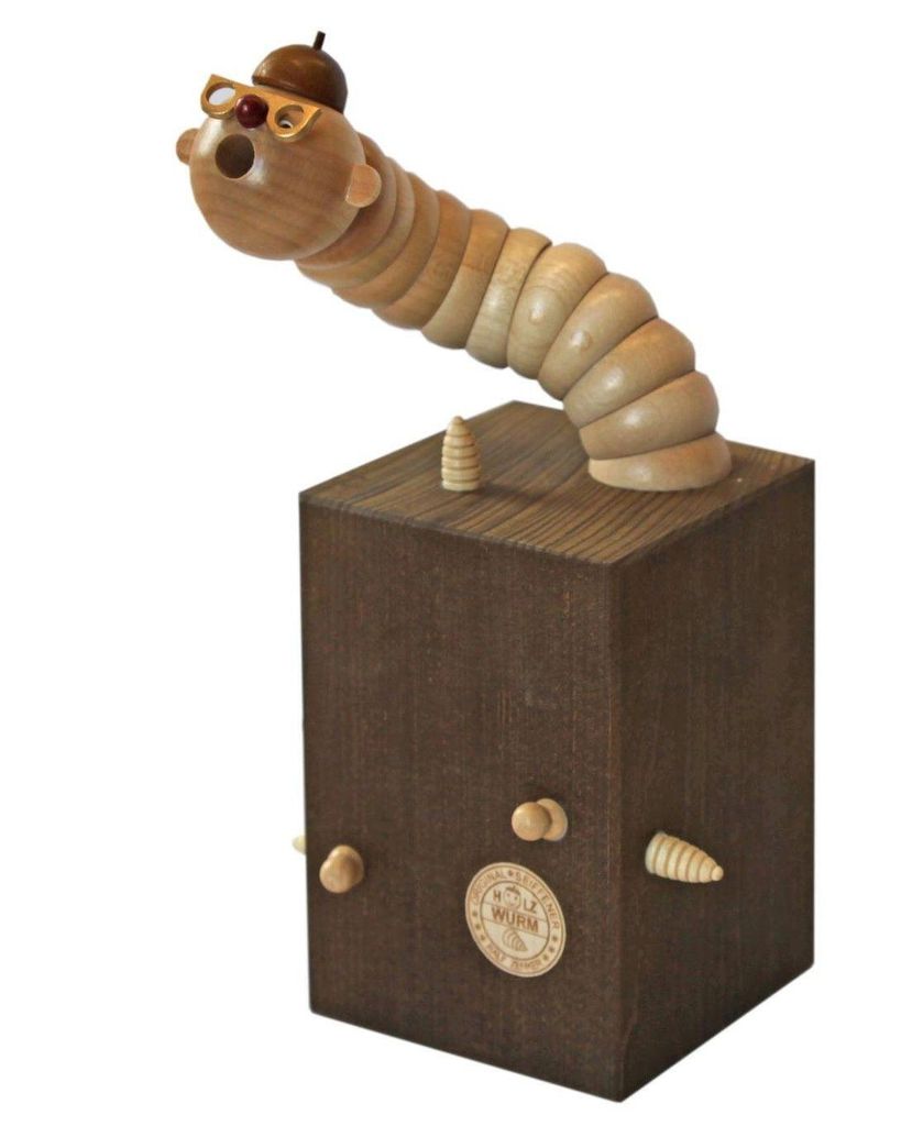 Räucherfigur Original Seiffener Holzwurm BxHxT 10x19,5x9,5cm NEU