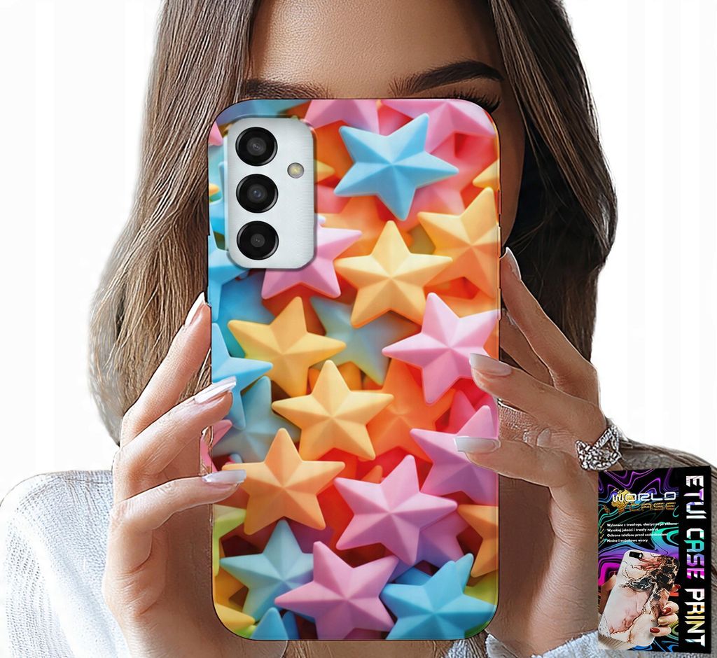 Hülle Für Samsung Galaxy M13 4G - Farbige Sterne Hülle + Folie