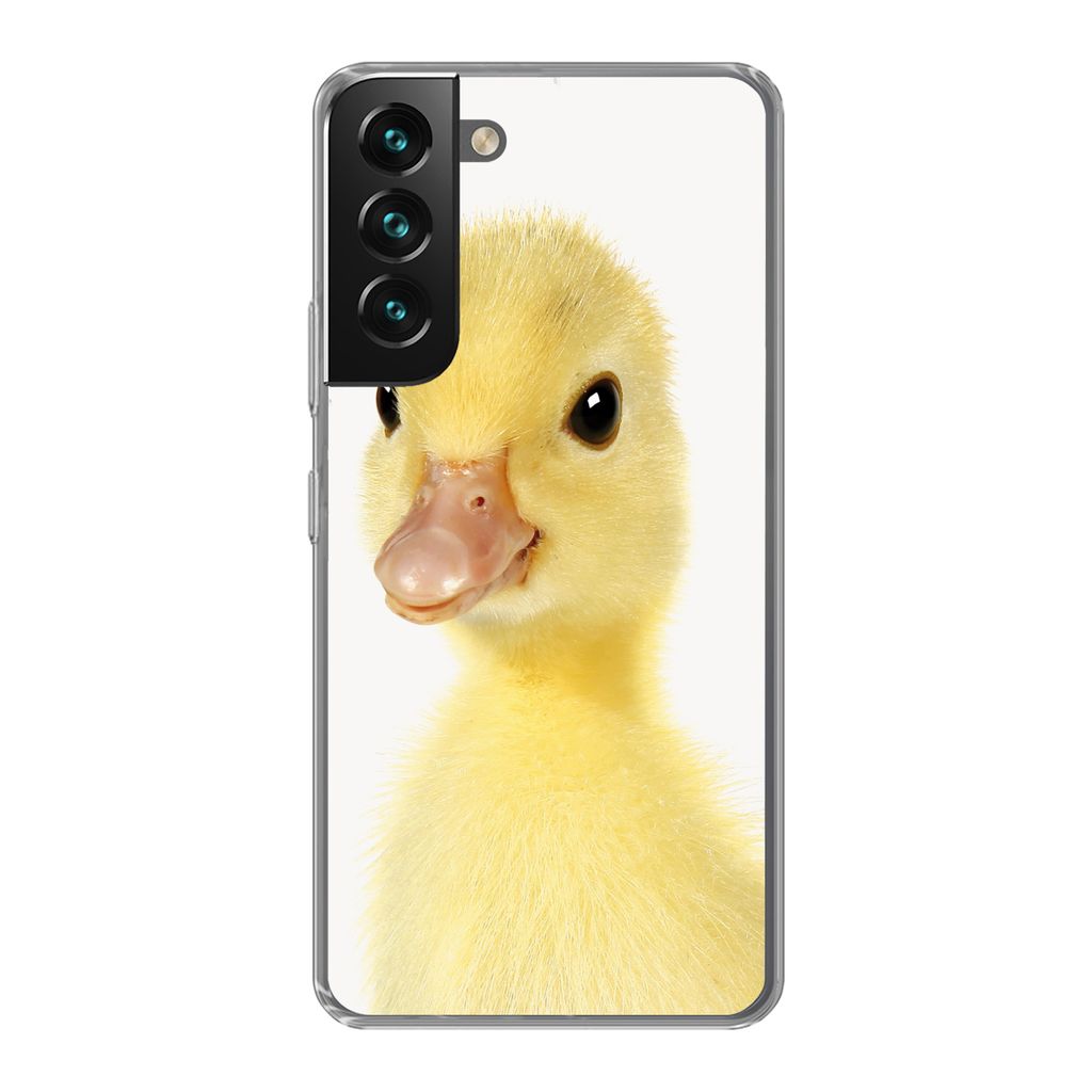 MuchoWow Handyhülle Schutzhülle Hülle für Samsung Galaxy S22 Ente - Küken - Süß - Kinder - Mädchen - Jungen Silikon Softcase Handy Hülle...