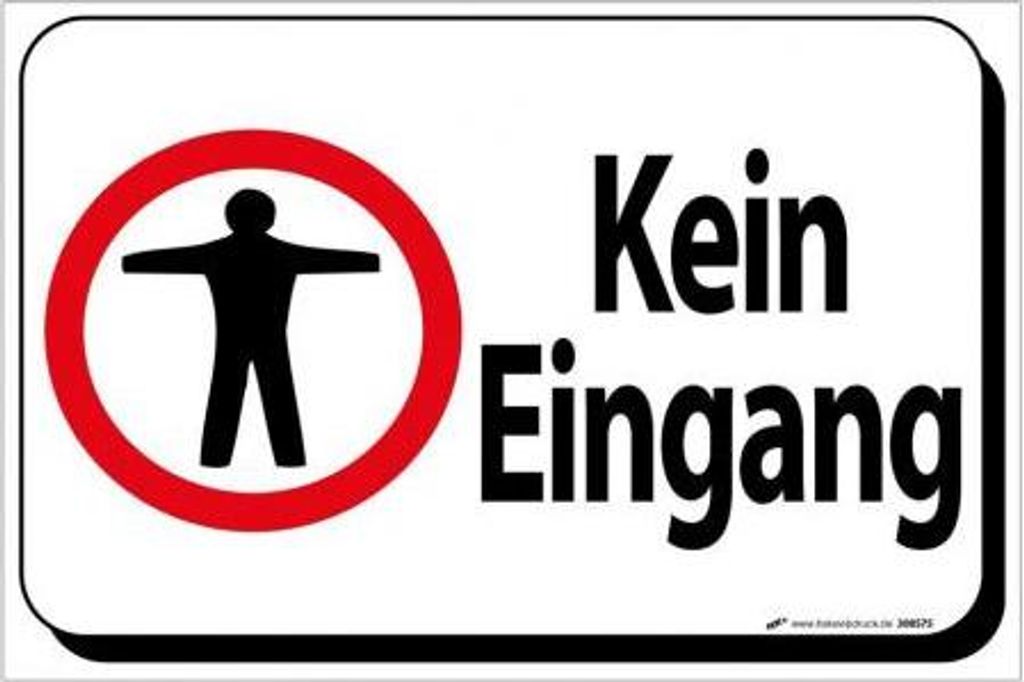 Schild Kunststoffschild - KEIN EINGANG - 308575 - 30 x 20 cm