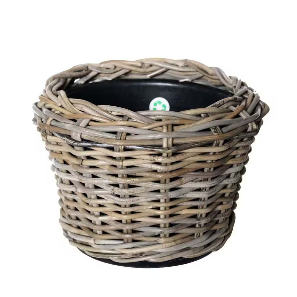 VAN DER LEEDEN DRYPOT® Rattan Pflanzkübel Grau Ø 32 cm - Produktbild 5