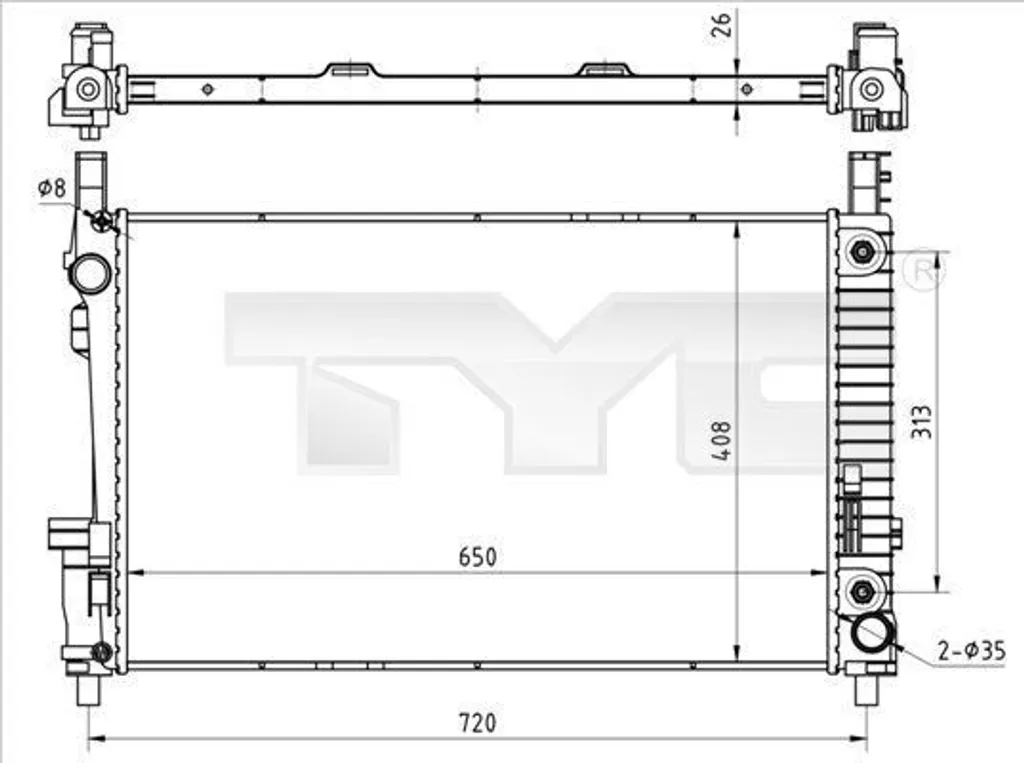 Radiateur de refroidissement moteur auto pour Mercedes W169 W245