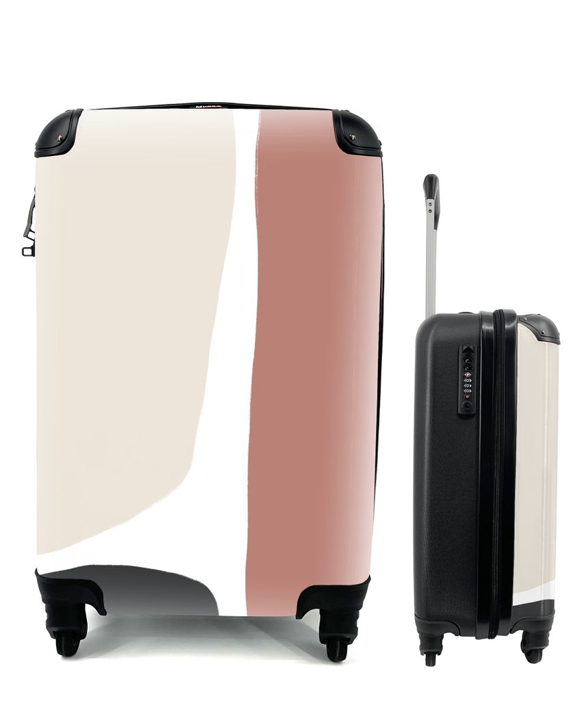 MuchoWow Koffer Handgepäck Trolley Rollkoffer Kleine Reisekoffer mit 4 Rollen - Pastell - Abstrakt - Design - Cabin Size < 55x40x23 cm & 55x40x2...