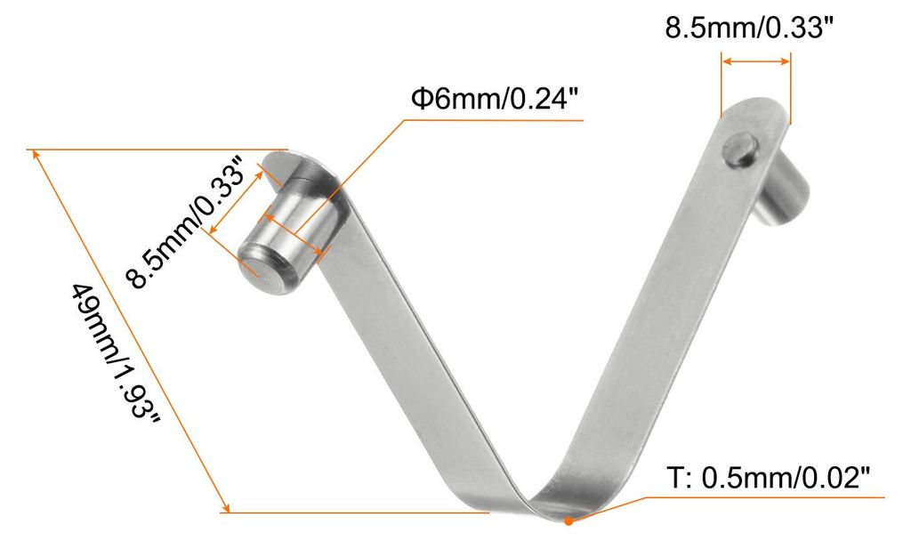 8 Stš¹ck Doppelknopf Kajak Paddel Federclip 6x8.5x49mm 65Mn Federstahl V-f?rmiger massiver Kajakpaddel Push Snap Clips fš¹r Zelte Kajak Paddel ...