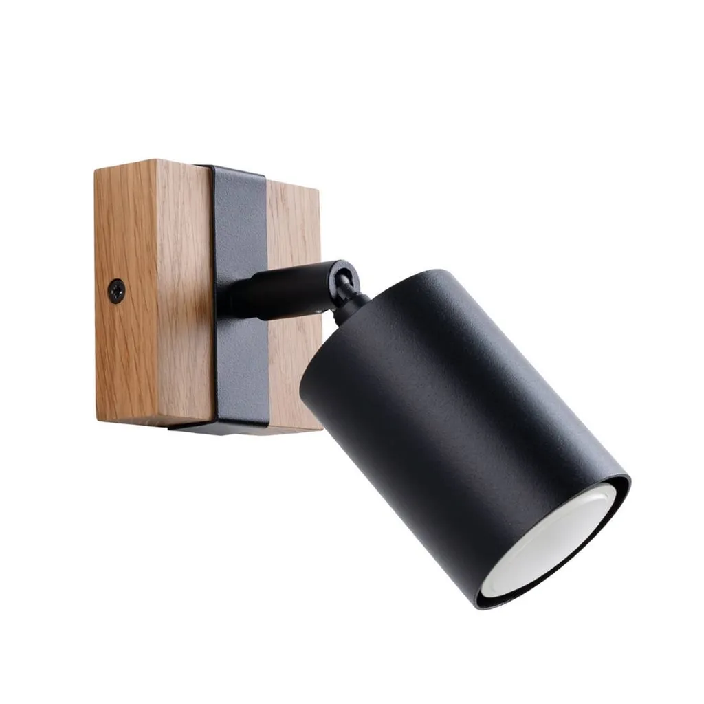 Applique FAGER 1 Nero/Legno: Crea Atmosfera nel tuo Living Moderno